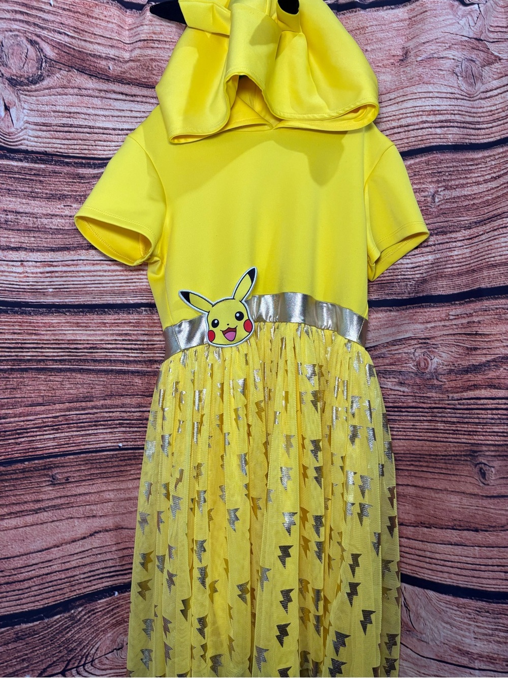 Pokemon Yellow Pikachu Costume Dress with Silver Accents